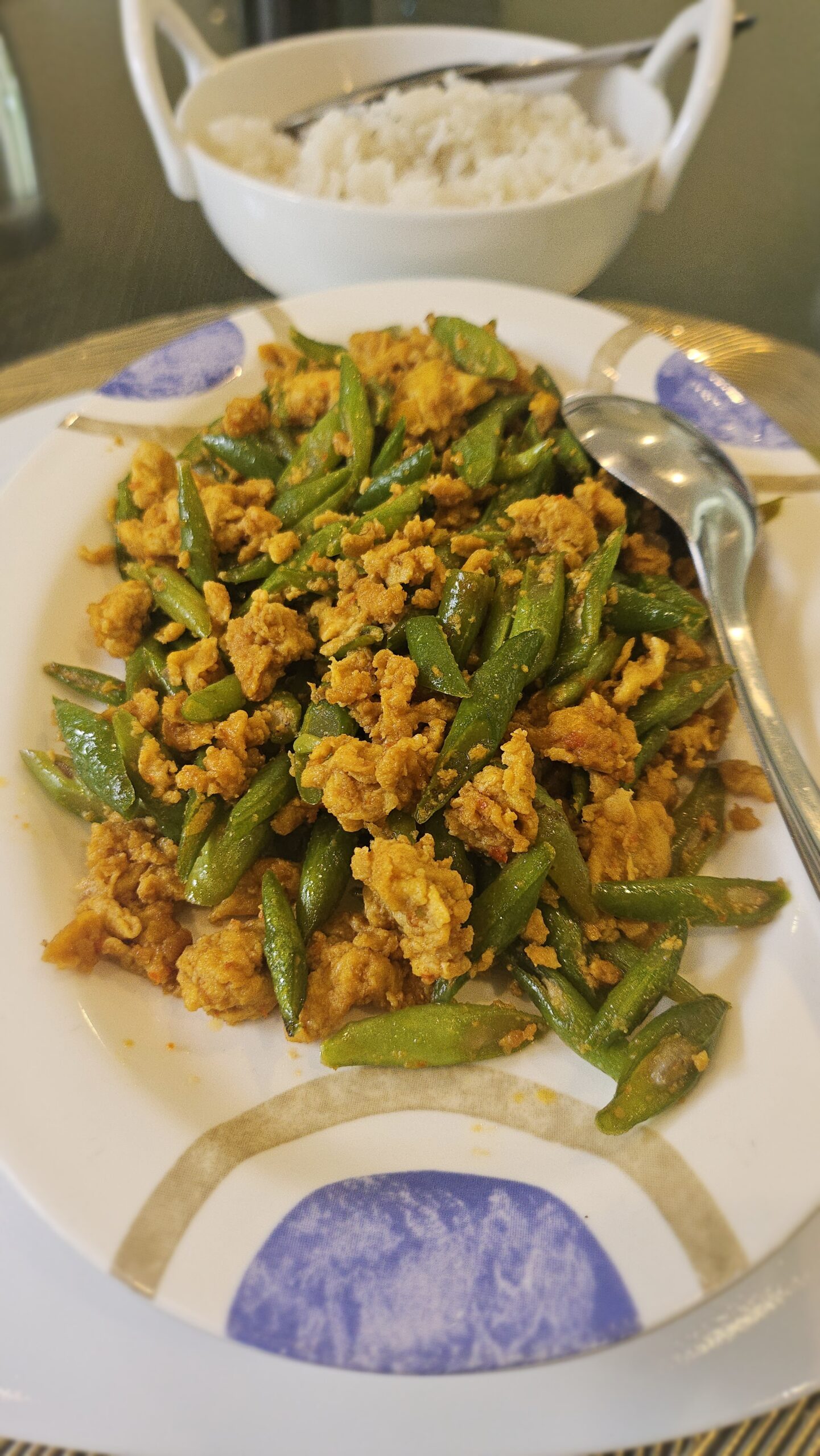 Tumis Buncis Telor( stir fried French beans with scrambled eggs)